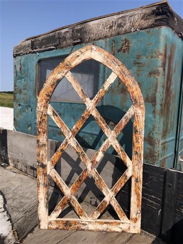 Farmhouse Arched Frame, Lattice Window Frame, Rustic Home Decor, Church Frame,