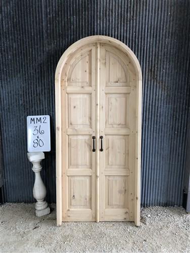 Arched French Double Door (36x80) Panel Doors, European Styled