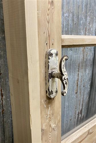 Antique French Single Door (32x93) Glass Pane Door with Jamb, Encased Door T15