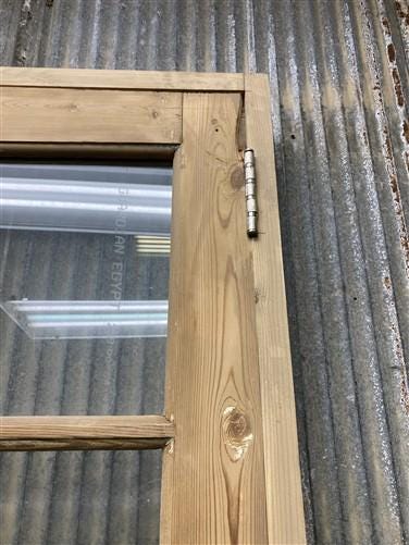 Antique French Single Door (32x92.5) Glass Pane Door with Jamb, Encased Door T38