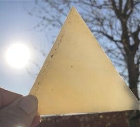 Craft Supplies & Tools > Raw Materials > Glass - Stained Slag Glass Triangle Panes, Reclaimed Church Window Art Glass Piec...
