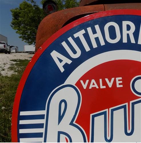 Buick Authorized Service Sign, 2 Sided Metal Porcelain Advertising Buick Sign,