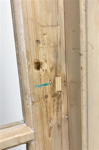 Antique French Single Door (31.5x84) Glass Pane Door with Jamb, Encased Door T33