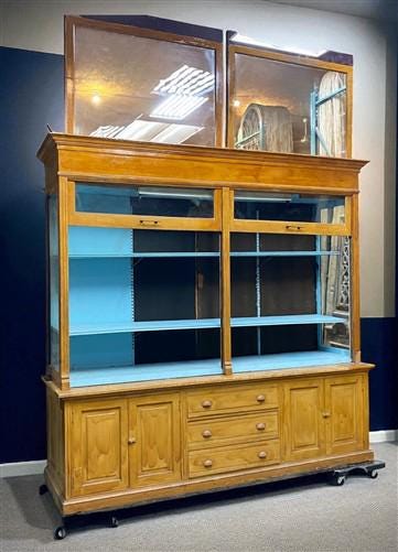 Home & Living > Furniture > Office Furniture - 8' Retail Store Display Cabinet, Vintage Apothecary, Backbar, Display Case,...