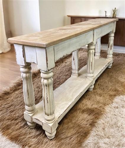 Home & Living > Furniture > Living Room Furniture > Coffee & End Tables - 72" White Sofa Table with Drawers, Coffee Table,...