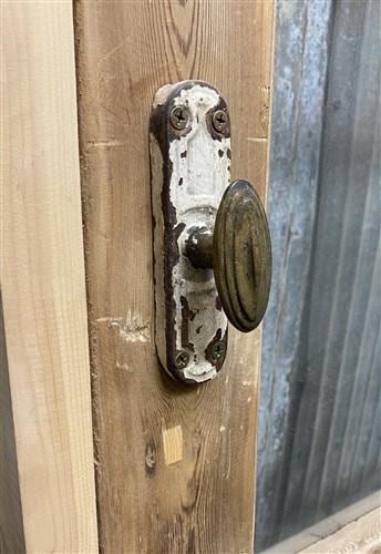 Antique French Single Door (32.5x83) Glass Pane Door with Jamb, Encased Door T40