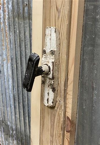 Antique French Single Door (27.5x82) Glass Pane Door with Jamb, Encased Door T57