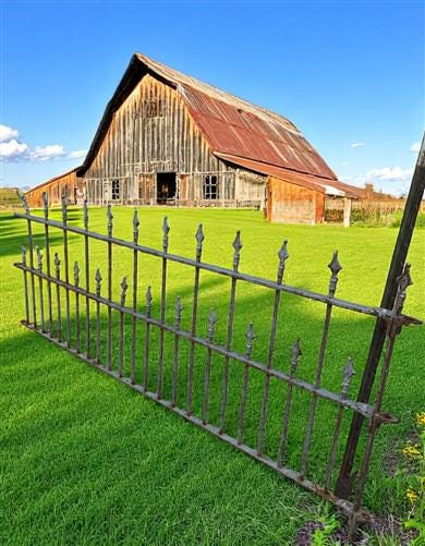 Wrought Iron Vintage Fence Panel (97x40) Architectural Salvage