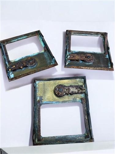 Art & Collectibles > Collectibles - US Post Office Box Bronze Star Doors, Vintage Combination Lock Mailbox Doors A by The...