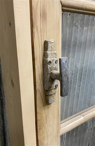 Antique French Single Door (27x92.5) Glass Pane Door with Jamb, Encased Door T23