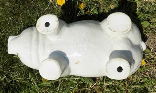 Home & Living > Home Decor > Home Accents > Statues - Big Pig Diagram Model, Porcelain Pig Figurine, Ceramic Piggy, Butche...