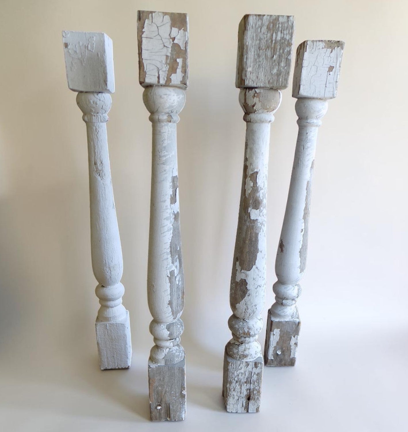 Balusters - 4 White Wood Balusters Reclaimed Spindles Porch Post House Trim A17 by The Old Grainery (Architectural, Candle...