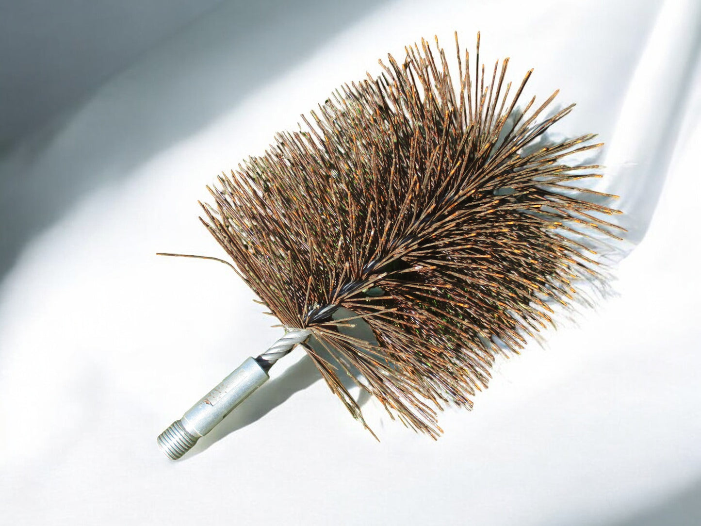 Adjustable Chimney Sweep Cleaning Brush, 6 Inch Round Wire for Soot Flue Rods