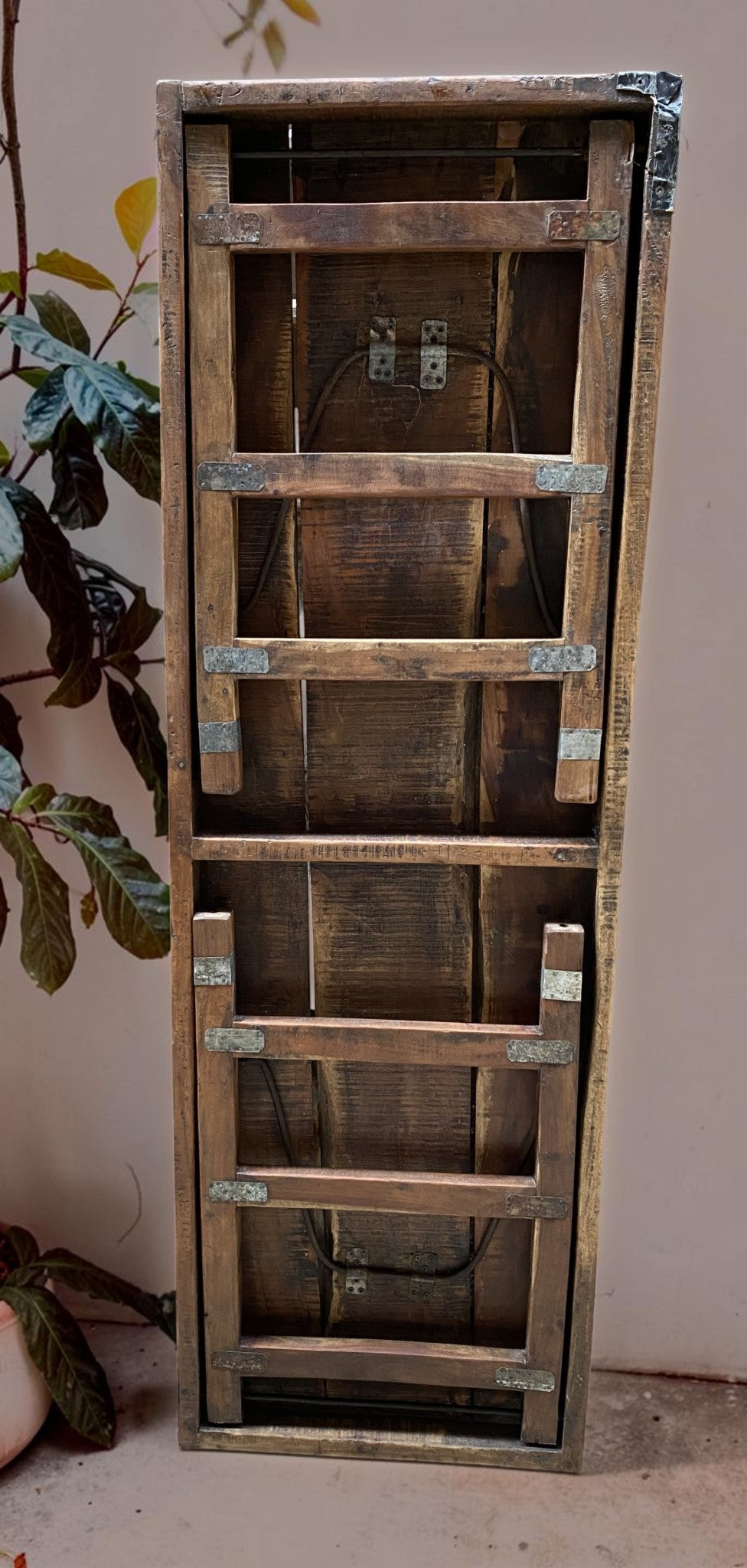 Reclaimed Wood Folding Table (67.75x22) Rustic Wood Dining, Kitchen Island B112