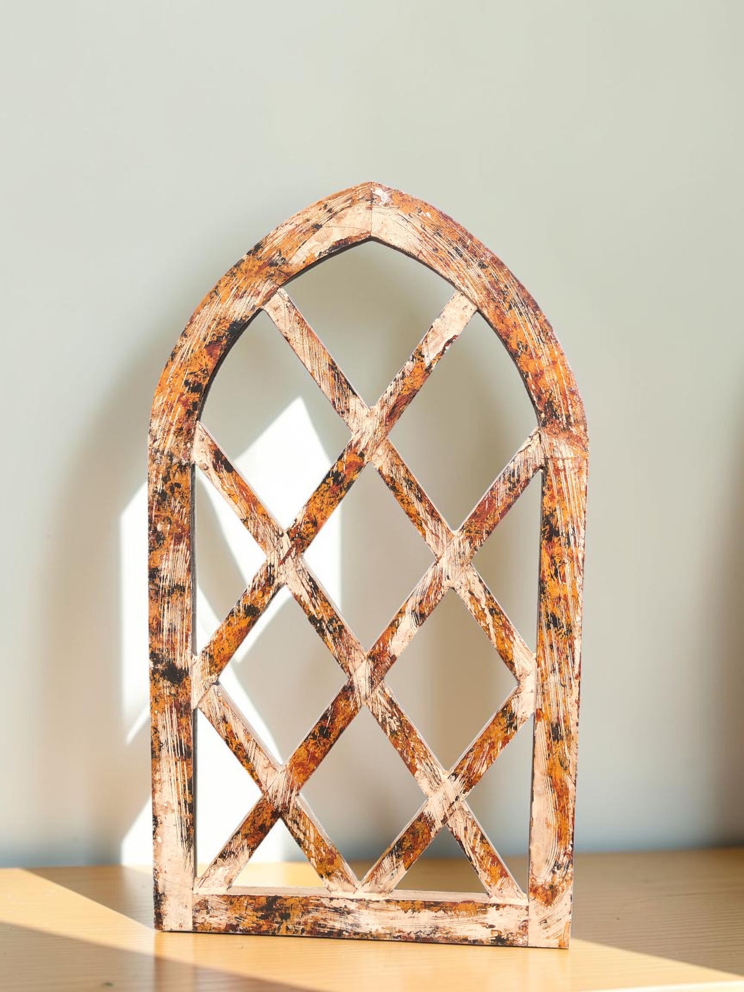 Windows - Farmhouse Arched Lattice Window Frame, Rustic Home Accent Vintage Inspired Decor by The Old Grainery (arched, ch...