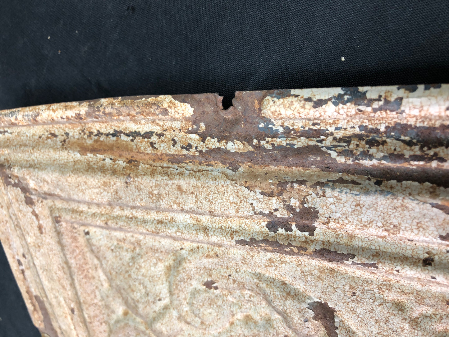 2 Ceiling Tin Panels, Vintage Reclaimed Molding Architectural Salvage A53