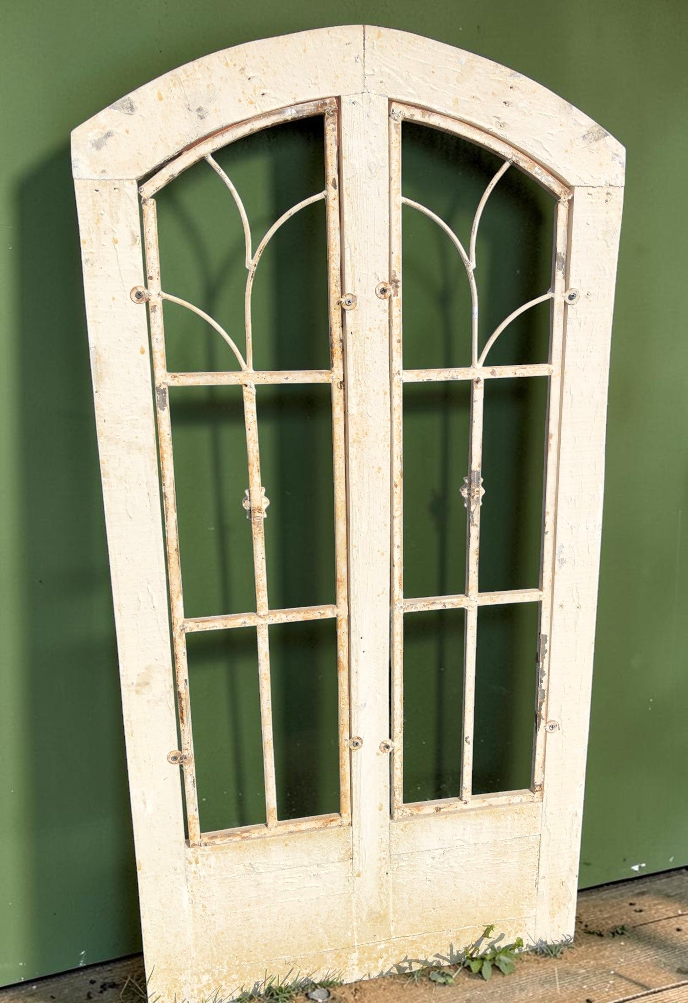 Double Paneled Wood Metal Window Frame, Farmhouse Decor, Distressed Wall Accent