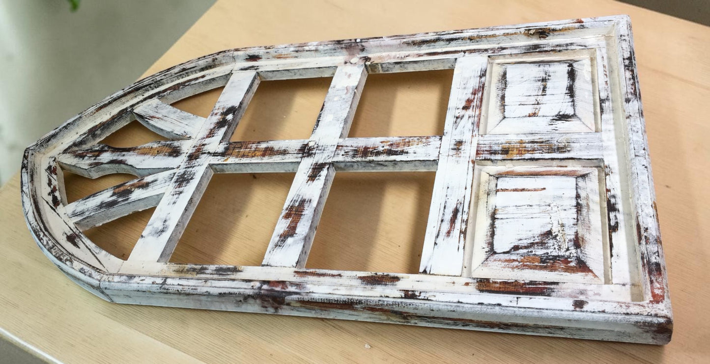 Windows - Arched French Country Distressed Window Frame (19.5x38) Rustic Shabby Chic by The Old Grainery (arched window, C...
