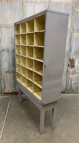 Hardware Store Cabinet, Railroad Post Office Mail Sorter, Bolt Bin, Cubbyhole, C