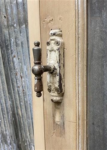 Antique French Single Door (32x93.5) Glass Pane Door with Jamb, Encased Door T36