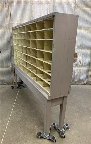 Hardware Store Cabinet, Railroad Post Office Mail Sorter, Bolt Bin, Cubbyhole, B