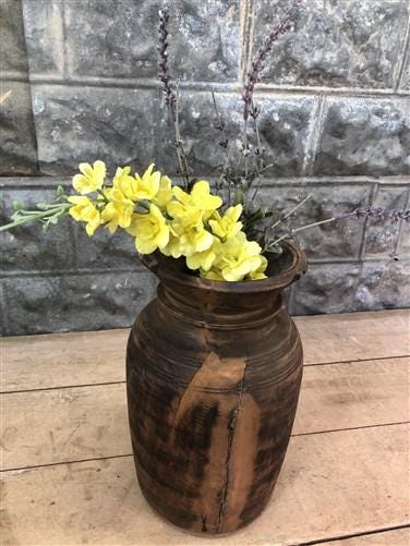 Home & Living > Home Decor > Home Accents > Vases - Wood Pot, Round Water Jug, Planter Urn, Flower Frog Display, Farmhouse...