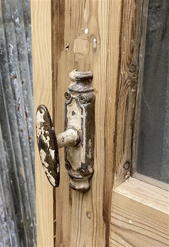 Antique French Single Door (32x79.5) Glass Pane Door with Jamb, Encased Door T37