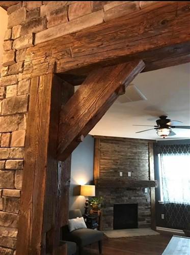 Reclaimed Wood Beam, Custom Fireplace Mantel Floating Shelf, Barn Wood