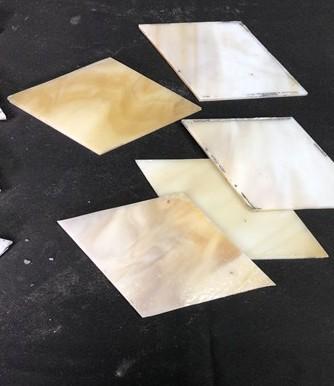 10 Stained Slag Glass Diamond Panes, Reclaimed Church Window Art Glass Pieces H