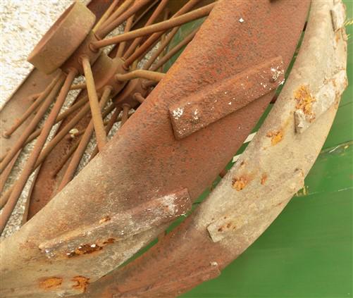 2 Cast Iron Implement Wheels, Wagon Wheel, Tractor Steel Rims, Industrial Age D