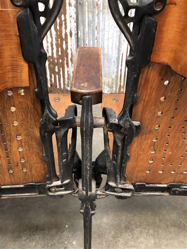 4 Wood Iron Folding Theater Seats, Auditorium Seats, Entryway Bench, D15
