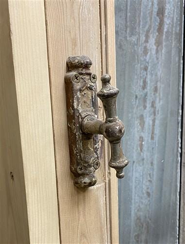 Antique French Single Door (27.25x84) Glass Pane Door with Jamb, Encased Door T2