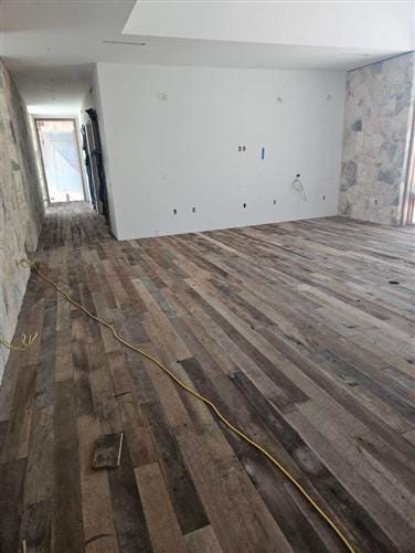 Home & Living > Home Improvement > Flooring - Reclaimed Skip Planed Wood Flooring Dirty Top Mixed Species Floor Tongue Gro...