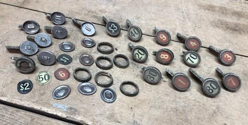 NCR National Cash Register Keys Buttons Parts Numbers Steampunk H