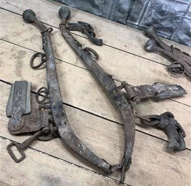 4 Horse Collar Harness Hames, Brass Leather Bridle Tack Saddle, Western Decor H