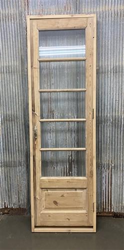 Antique French Single Door (27x91.5) Glass Pane Door with Jamb, Encased Door T28