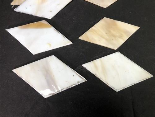 10 Stained Slag Glass Diamond Panes, Reclaimed Church Window Art Glass Pieces H