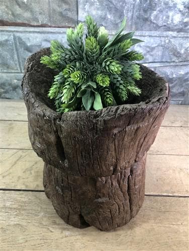 Rustic Wood Planter, Wood Stump, Round Wooden Flower Pot, Natural Wood Decor, L