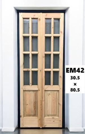 French Double Door (30.5x80.5) 8 Pane Frosted Glass Door European Styled EM42