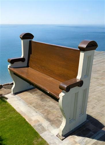Home & Living > Furniture > Entryway & Mudroom Furniture - Vintage Wooden Church Pew, 3' 8" Porch Bench, Entry Foyer, Dini...