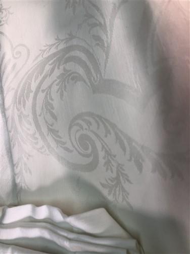 Church Table Linens, White Linen Wedding Banquet Reception Vintage Tablecloths