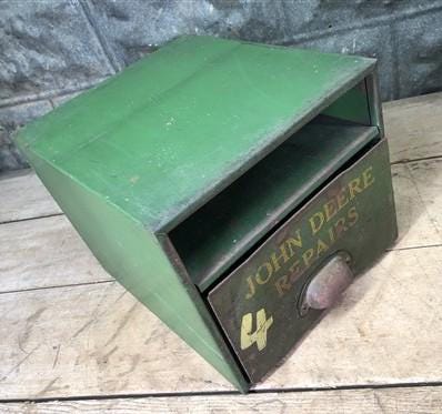 Home & Living > Storage & Organization > Cabinets & Food Storage - John Deere Metal Filing Cabinet File, Vintage Storage,...