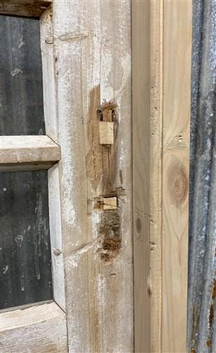 Antique French Single Door (29x93) Glass Pane Door with Jamb, Encased Door T56