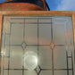Etched Frosted Clear Glass Vintage Church Window, Architectural Art Glass, C