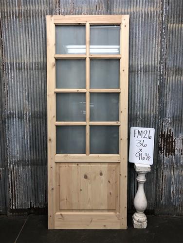 French Single Door (36x96.5) 8 Pane Frosted Glass Door European Styled FM26