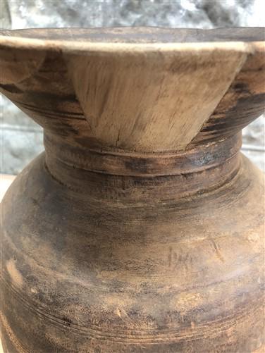 Wood Pot, Round Water Jug, Planter Urn, Flower Frog Display, Farmhouse Box, D