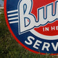 Buick Authorized Service Sign, 2 Sided Metal Porcelain Advertising Buick Sign,
