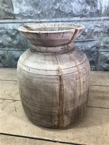 Home & Living > Home Decor > Home Accents > Vases - Wood Pot, Round Water Jug, Planter Urn, Flower Frog Display, Farmhouse...