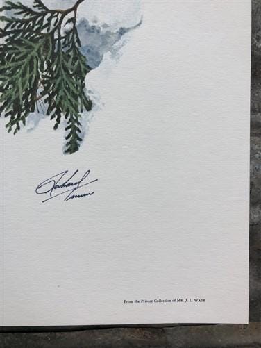 Art & Collectibles > Prints > Lithographs - Richard Timm, Snowshoe Hare, Signed Print, 28x22 Wade Collection, Plate 25 by...