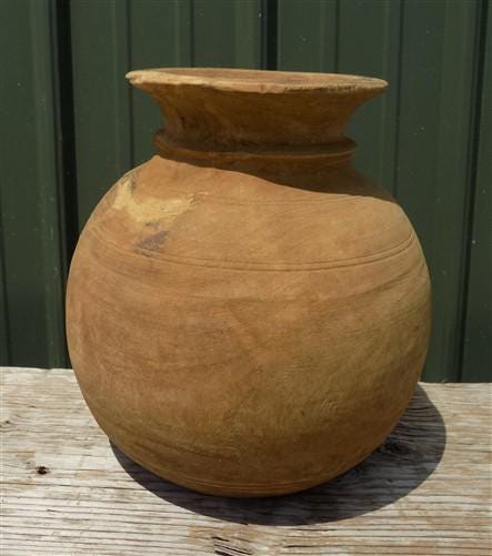 Water Jug, Wood Pot, Wood Vase, Rustic Planter, Modern Farmhouse, European L